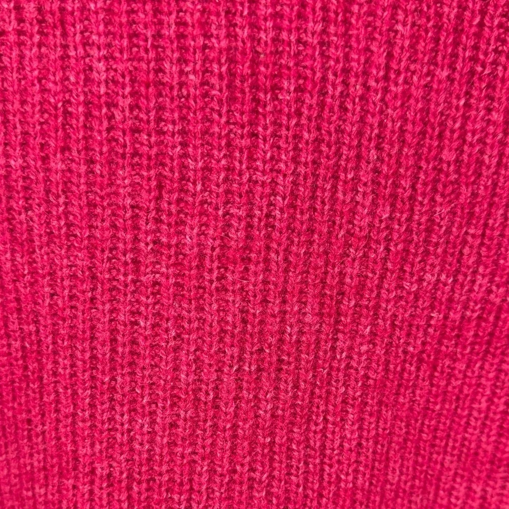 Tahari Merino Wool Cotton Blend Hot Pink Cowl Neck Long Sleeve Knit Sweater - Picture 6 of 9